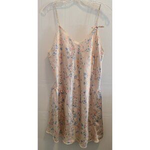 Vtg R. Michael Alan Women's Sleeveless Satin Short Nightgown Floral‎ Size Medium
